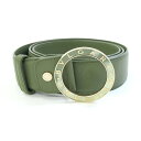 ブルガリ ベルト ブルガリブルガリ グリーン ゴールド レザー 中古 ファッション アパレル ロゴ メンズ 男性 BVLGARI