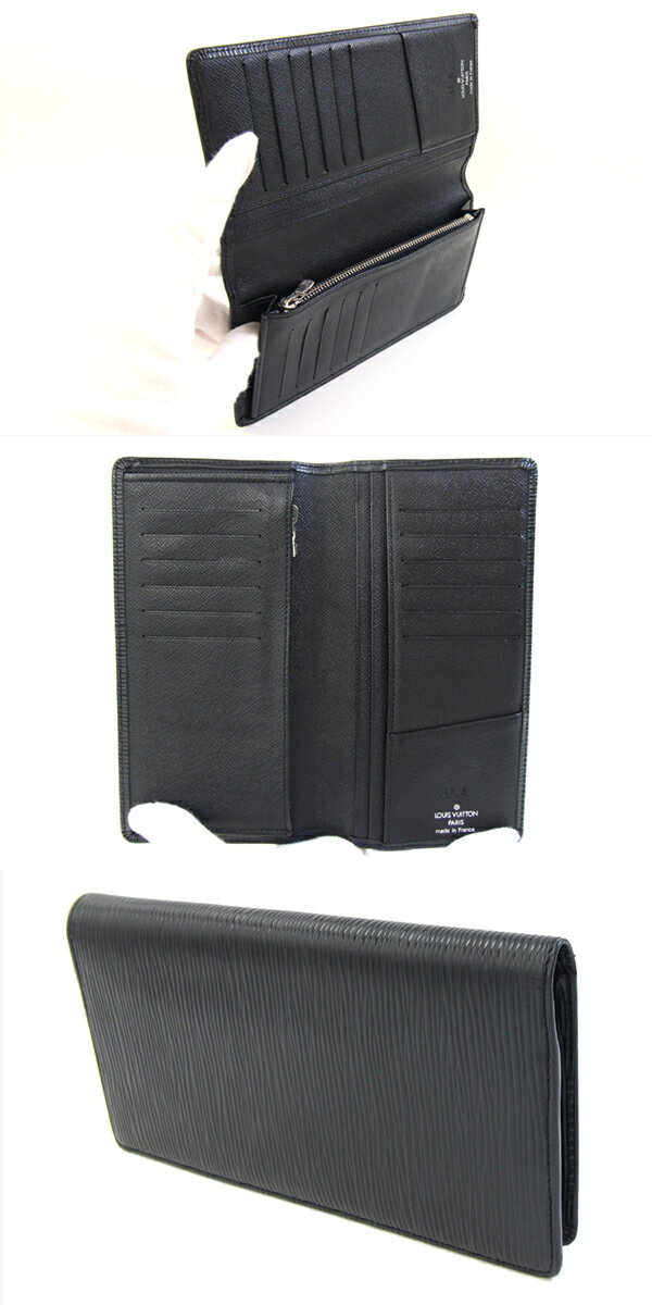 夢市場プレミアのルイヴィトン 二つ折り長財布 エピ ポルトフォイユ ブラザ M60622 ノワール 中古 ロングウォレット ブラック メンズ LOUIS VUITTON｜アングル2