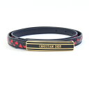 ディオール ベルト アイラブパリ ネイビー レッド レザー サイズ75 中古 ファッション アパレル ハート ロゴ レディース DIOR