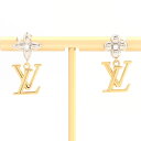 ルイヴィトン ピアス パンダントLV アイコニック フラワー M01287 ゴールド シルバー メタル 中古 イヤー アクセサリー LVロゴ レディース LOUIS VUITTON