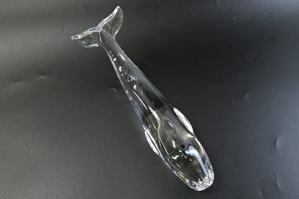 バカラ オーナメント フィギュリン クジラ クリア クリスタル 中古 ホエール 鯨 インテリア 置物 Baccarat [3]