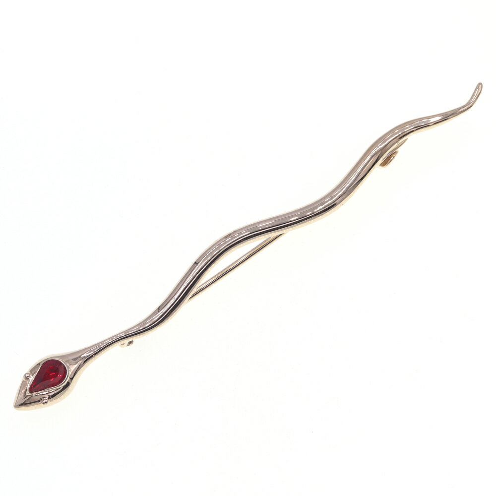 ドルチェ＆ガッバーナ ブローチ スネーク ゴールド メタル ラインストーン 中古 ピンブローチ アクセサリー 蛇 ヘビ ファッション レディース DOLCE＆GABBANA