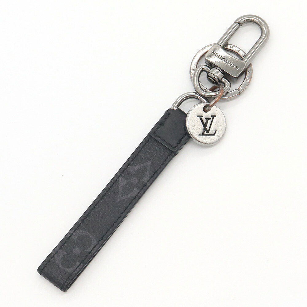 美品Louis Vuittonブラックレザーキーホルダー　エクリプス　メンズ人気 美品Louis Vuittonブラックレザーキーホルダー エクリプス メンズ人気