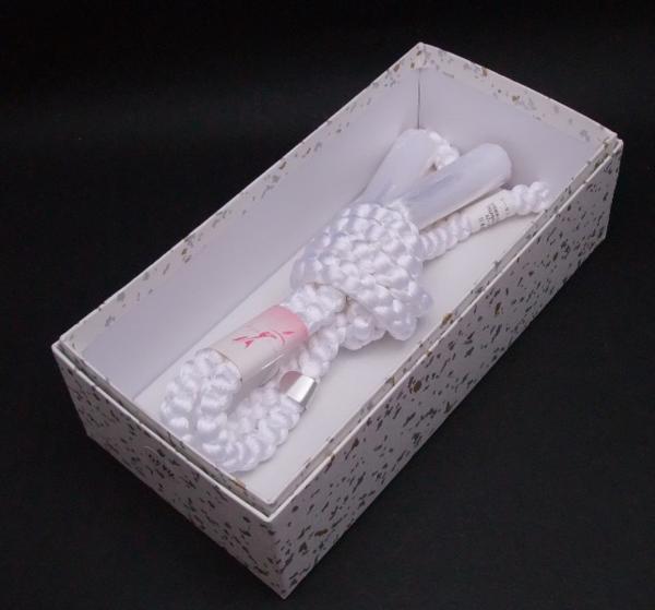 ★礼装用★男物★【羽織紐】レーヨン★（丸−白）★日本製★送料無料