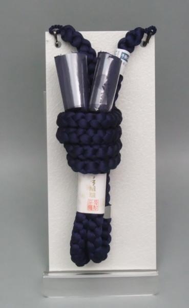 ★男物★正絹★【羽織紐】★（大−丸組−淡紺）★送料無料