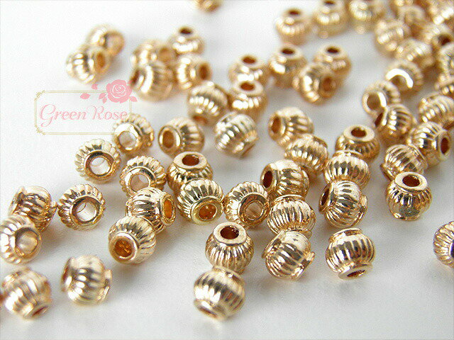 メタルビーズ 樽メロン 10個 金属 アクセサリーパーツ YM9-0095 GreenRoseYumi