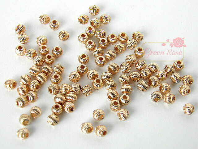 メタルビーズ 樽メロン 10個 金属 アクセサリーパーツ YM9-0095 GreenRoseYumi