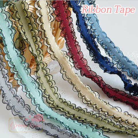 ゴムリボン レース フリル 約20mm幅 1m アクセサリーパーツ ハンドメイド リボン ゴム レース ラッピン..