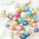 パールチャームセット 金属チャーム ランダム20個入り 各2ペア パール 春 花 アクセサリーパーツ J6-3054 GreenRoseYumi