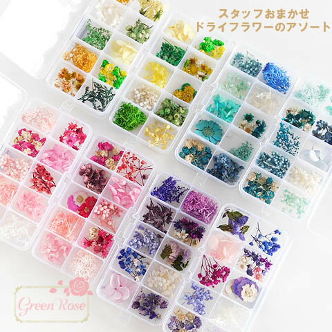 ドライフラワー ミックス セット レジン アクセサリーパーツ assort135 ハーバリウム 押し花 春 GreenRoseYumi