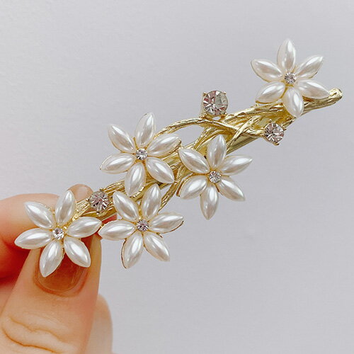 パールフラワーのヘアピン 1個 大人可愛い プチプラ ヘアクリップ バレッタ PP-259 GreenRoseYumi