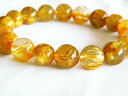 【送料無料】黄金タイチンルチルブレスレット13mm【TD-3】 極品天然AAAAA GreenRoseYumi(3)
