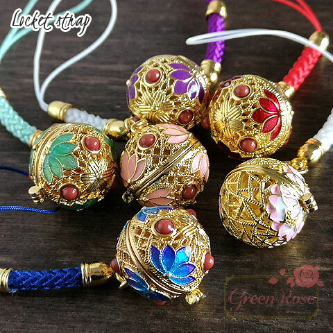 アロマストラップ 全6色 1個 ボール ロケット strap014 GreenRoseYumiのサムネイル