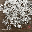 アクリルフラワーパーツ クリアカラー ミックス約100g 花 プラスチック 春 YM1-0987 GreenRoseYumi