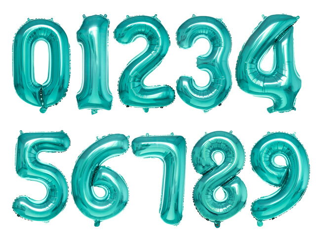 ナンバー バルーン グリーン系 メタリック カラー 約70cm 1枚 数字 風船 balloon07 GreenRoseYumi