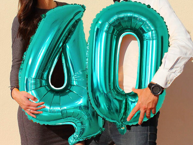 ナンバー バルーン グリーン系 メタリック カラー 約70cm 1枚 数字 風船 balloon07 GreenRoseYumi