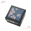 ギフトボックス フラワープリント 淵ブラック 50×50mm 2個 box42-bk GreenRoseYumi