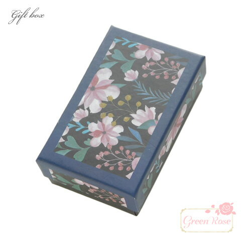 ギフトボックス フラワープリント 淵ネイビー 82×51mm 2個 box43-nv GreenRoseYumi