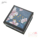 ギフトボックス フラワープリント 淵ブラック 70×70mm 2個 box44-bk GreenRoseYumi