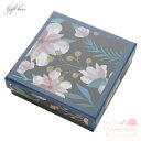 ギフトボックス フラワープリント 淵ネイビー 90×90mm 1個 box46-nv GreenRoseYumi