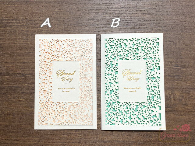 結婚式 招待状 ウェディング ブライダル　文房具　婚約 結婚パーティー 1枚 tools205 GreenRoseYumi