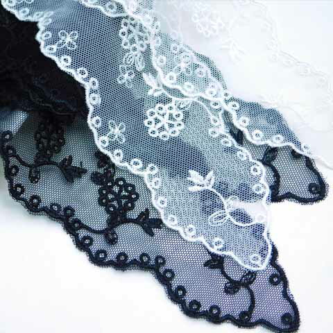 レーステープ 端付き 幅広 テープ ハンドメイド 手芸 小物 フラワー 花 リボン 80cm rt249 GreenRoseYumi