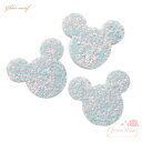 ネズミ モチーフ キラキラ グリッター モチーフ くま マウス 10個 motif465 GreenRoseYumi