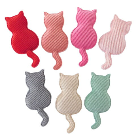 しっぽ猫 モチーフ コーデュロイ 全7色 10個 motif518 GreenRoseYumi
