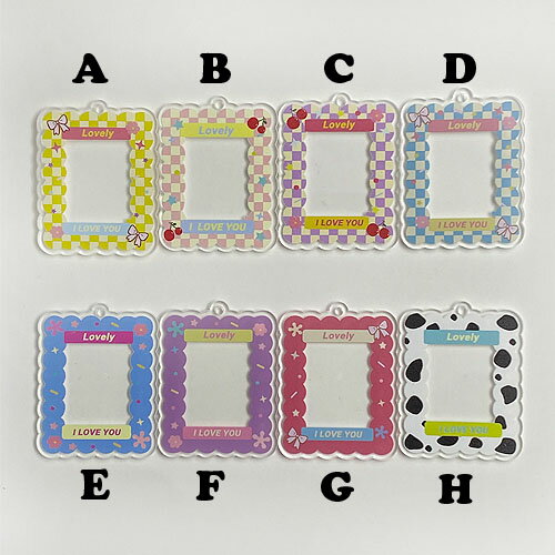 アクリル フレーム プレート キーホルダー チャーム デコ 2個 ym1-2400 GreenRoseYumi