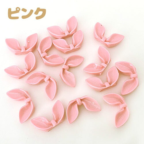 リボン 立体リボン デコパーツ 貼り付け 10個 ym1-2421 GreenRoseYumi