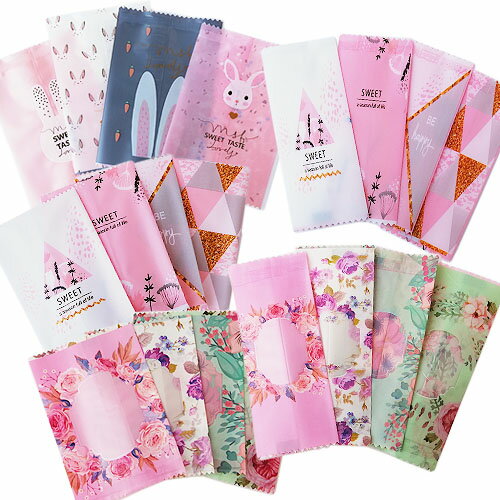 ギフトバッグ ラッピング 個包装 袋 全5タイプ マット 約100枚 bag49 GreenRoseYumi