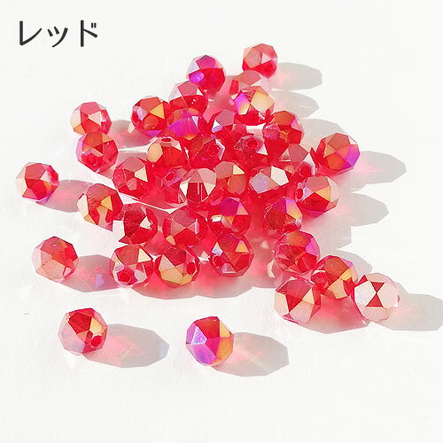 ガラス ビーズ ラウンド カット 20個 クリアカラー 透明 AB加工 サンキャッチャー キラキラ クリスタル beads1261 GreenRoseYumi