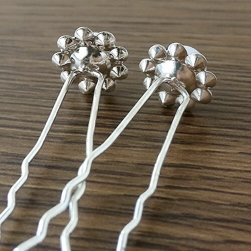 デザインUピン ビジュー パール ストーン 2個 シルバー hap-107 GreenRoseYumi