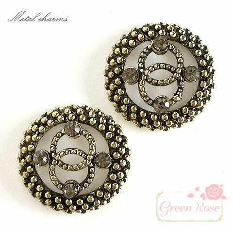 °㡼 饦 15mm  2 j6-4681 GreenRoseYumi