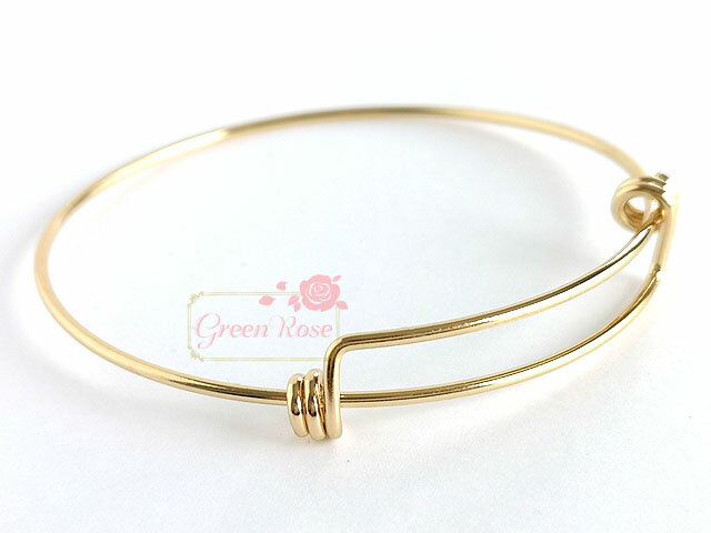 ブレスレット金具 バングル 約65mm ゴールド 2個 bracelet05 GreenRoseYumi