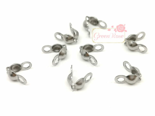 ステンレス製 ボールチップ 金具 20個　3mm　4mm kanagu574 GreenRoseYumi 留め具 エンドパーツ 基礎金具 アクセサリーパーツ