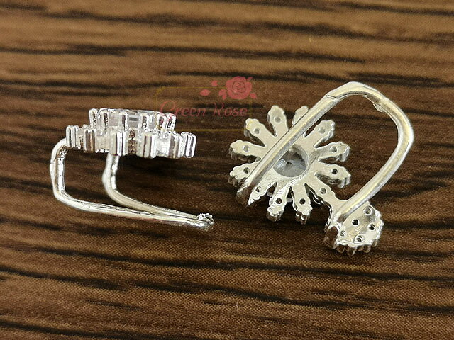 イヤーカフ キュービックジルコニア 約14×13mm シルバー 1個 pp-224 GreenRoseYumi