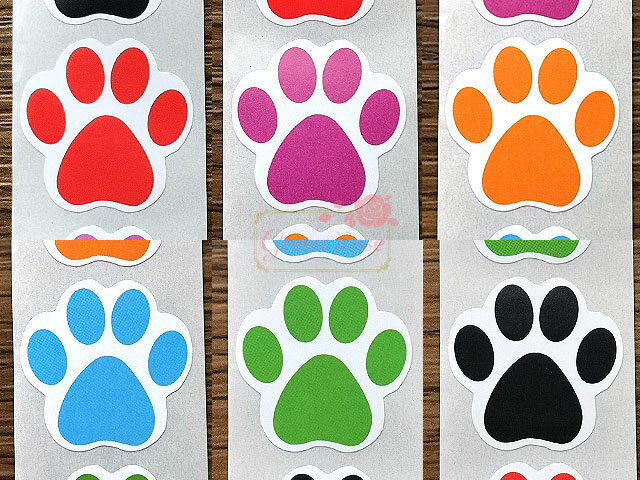 ギフトステッカー シール 肉球 1巻約500枚 ラッピング プレゼント 贈り物 感謝 seal41 GreenRoseYumi