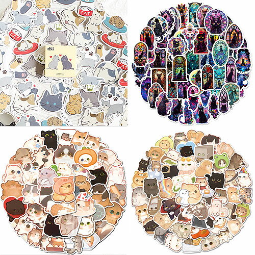 シール ステッカー 猫 ネコ ねこ 装飾 デコ seal-162 163 164 165 GreenRoseYumi