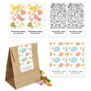 ギフトステッカー シール happy ボタニカル フルーツ パターン 全3種 10×5cm 25枚(1袋) seal121 GreenRoseYumi