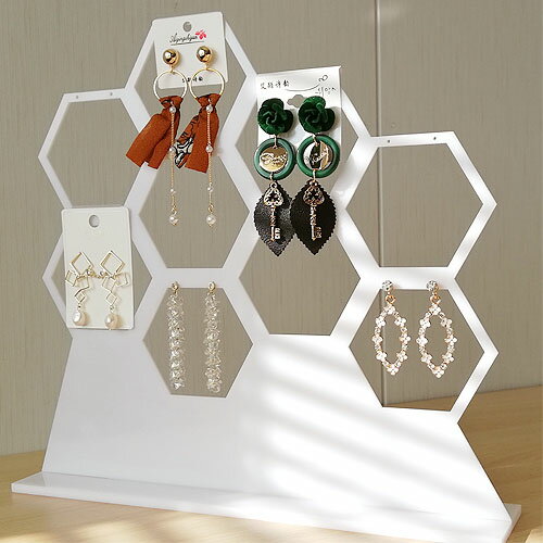 アクセサリースタンド アクセサリー什器 ハニカム アクリル製 ホワイト 1セット tools345 【宅配便】 GreenRoseYumi