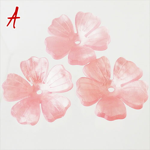 桜 パーツ ピンク 全3タイプ 2個 5弁花 さくら サクラ ラメ パールカラー プラスチ...