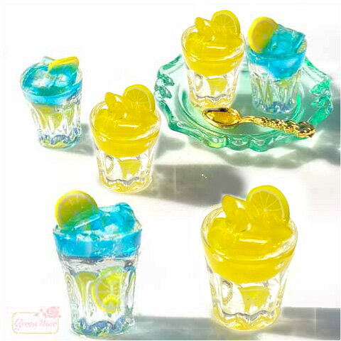 ミニチュア レモンソーダ プラスチック グラス 1個 ym1-2268 GreenRoseYumi