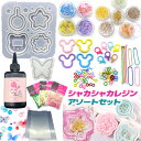 レジン 子供用セット シャカシャカ キーホルダー レジンキット キッズ アソートセット レジンクラフト 封入パーツ スターターキット UVレジン 資材セット モ...
