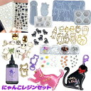 猫 ネコ ねこ レジンセット レジンキット アソートセット レジンクラフト 封入パーツ スターターキット UVレジン 資材セット ニャンコ 肉球 誕生日 クリス...