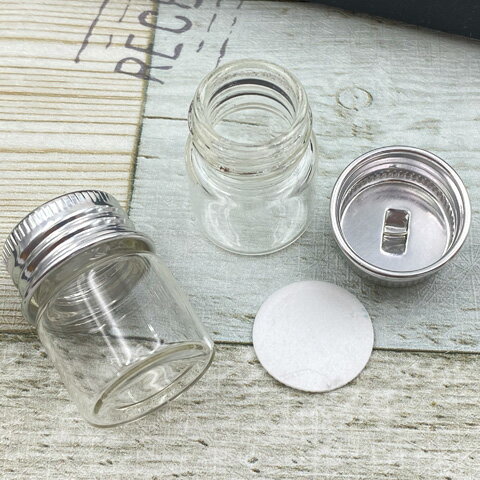 カン付き 小瓶 ガラス瓶 ビン ボトル 吊り下げ 小瓶アクセサリー ストラップ ネックレス ハンドメイド 5ml 2個 bottle-050 GreenRoseYumi