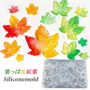 紅葉 葉っぱ もみじ モールド シリコン型 シリコンモールド レジン型 葉 リーフ 楓 秋 はっぱ レジンアクセサリー 1個 mold-440 GreenRoseYumi