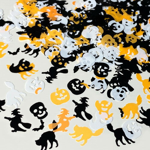 ハロウィン ホログラム 封入 パーツ ミックス シャカシャカ レジン ネイル カボチャ かぼちゃ コウモリ オバケ ネコ 魔女 ドクロ レジンパーツ フレーク 5g rp-414 GreenRoseYumiのサムネイル