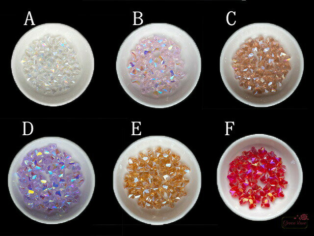 ガラス ビーズ 蝶々 バタフライ オーロラ 多面カット 全6色 単色10個 beads1077 GreenRoseYumi