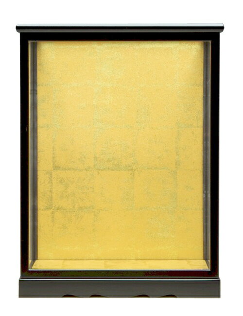 人形ケース352 間口26×奥行22×高さ35cm（ケース内寸） 黒塗り 木製戸付 ガラスケース 博多人形 木目込人形